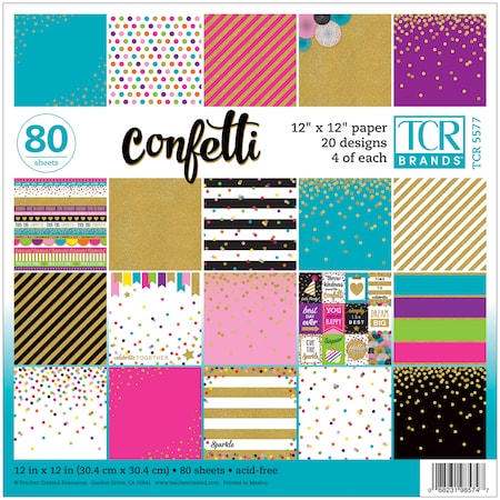 Teacher Created Resources Confetti Project Paper, 12in x 12in, PK80 TCR5577